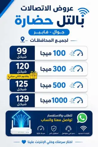 اشبك انترنت فايبر سرعة عالية و3شهور والتركيب والراوتر م